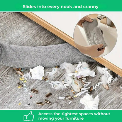 Ultra-flat telescopic feather duster for hard-to-reach areas
