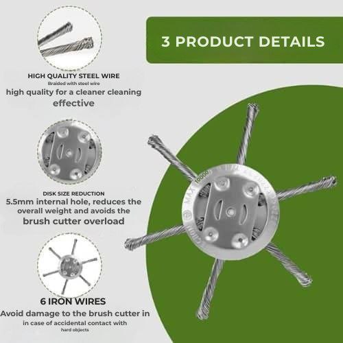 The Lawnmower Head Has 6 Branches Intertwined With Strong Steel Wire